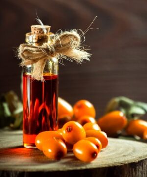 Bottle of Hippophae rhamnoides altayskaya oil