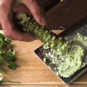 Wasabia Japonica Daruma prepared to accompany sushi.