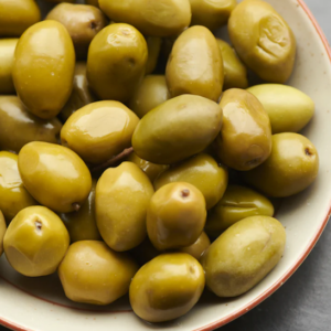 Picholine Olive plant fruits in a bowl.