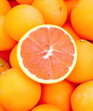 Sliced Cara Cara Navel Orange Tree fruit revealing shiny